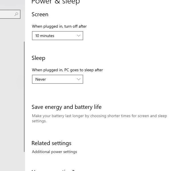 Enable "Allow the computer to sleep"